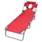 vidaXL Lettino da Sole Pieghevole Poggiatesta Acciaio Verniciato Rosso vidaXL Lettino da Sole Pieghevole Poggiatesta Acciaio Verniciato Rosso