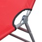 vidaXL Lettino da Sole Pieghevole Poggiatesta Acciaio Verniciato Rosso vidaXL Lettino da Sole Pieghevole Poggiatesta Acciaio Verniciato Rosso