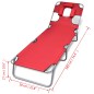 vidaXL Lettino da Sole Pieghevole Poggiatesta Acciaio Verniciato Rosso vidaXL Lettino da Sole Pieghevole Poggiatesta Acciaio Verniciato Rosso