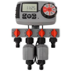 vidaXL Timer Automatico di Irrigazione con 4 Stazioni 3 V
