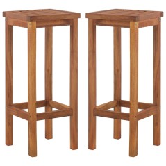 vidaXL Sgabelli da Bar 2 pz in Legno Massello di Acacia