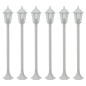 vidaXL Lampioni da Giardino 6 pz E27 110 cm in Alluminio Bianco vidaXL Lampioni da Giardino 6 pz E27 110 cm in Alluminio Bianco