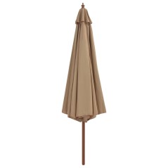 vidaXL Ombrellone da Esterni con Palo in Legno 350 cm Grigio Talpa