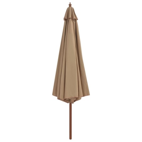 vidaXL Ombrellone da Esterni con Palo in Legno 350 cm Grigio Talpa