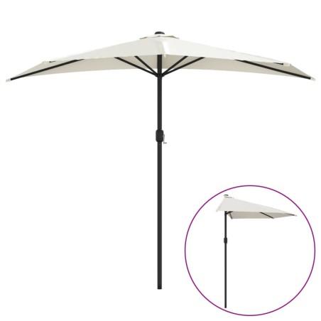 vidaXL Ombrellone Balcone Palo in Alluminio Sabbia 270x144 cm a Metà
