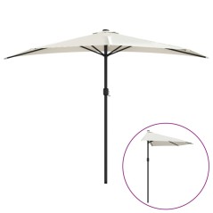 vidaXL Ombrellone da Balcone Palo in Alluminio Sabbia 300x155cm a Metà