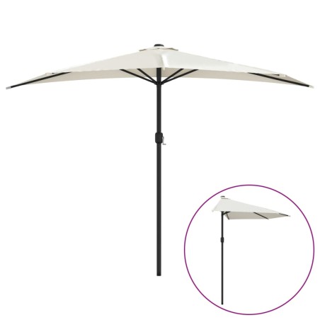 vidaXL Ombrellone da Balcone Palo in Alluminio Sabbia 300x155cm a Metà