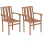 vidaXL Sedie da Giardino Impilabili 2 pz in Legno Massello di Teak vidaXL Sedie da Giardino Impilabili 2 pz in Legno Massello di Teak
