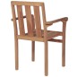 vidaXL Sedie da Giardino Impilabili 2 pz in Legno Massello di Teak vidaXL Sedie da Giardino Impilabili 2 pz in Legno Massello di Teak