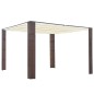 vidaXL Gazebo con Tetto in Polyrattan 300x300x200cm Marrone e Crema vidaXL Gazebo con Tetto in Polyrattan 300x300x200cm Marrone e Crema