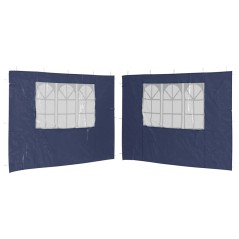 vidaXL Parete per Tendostruttura 2 pz con Finestra in PE Blu