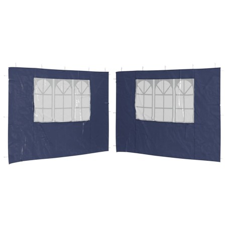 vidaXL Parete per Tendostruttura 2 pz con Finestra in PE Blu