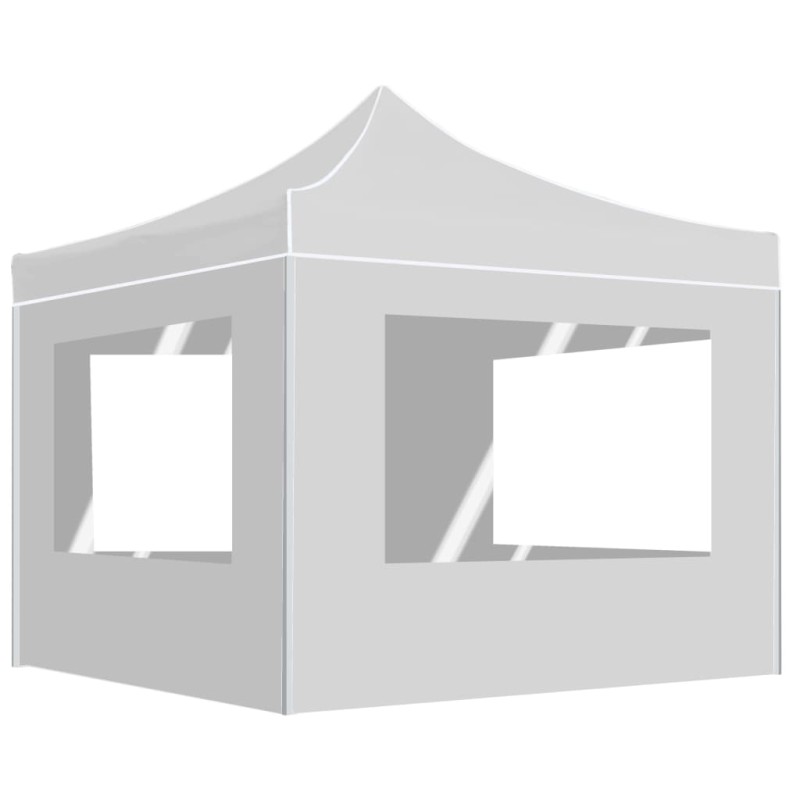 vidaXL Gazebo Pieghevole con Pareti in Alluminio 3x3 m Bianco vidaXL Gazebo Pieghevole con Pareti in Alluminio 3x3 m Bianco