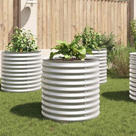 vidaXL Letto Rialzato Giardino 80x80x81 cm in Acciaio Zincato Argento