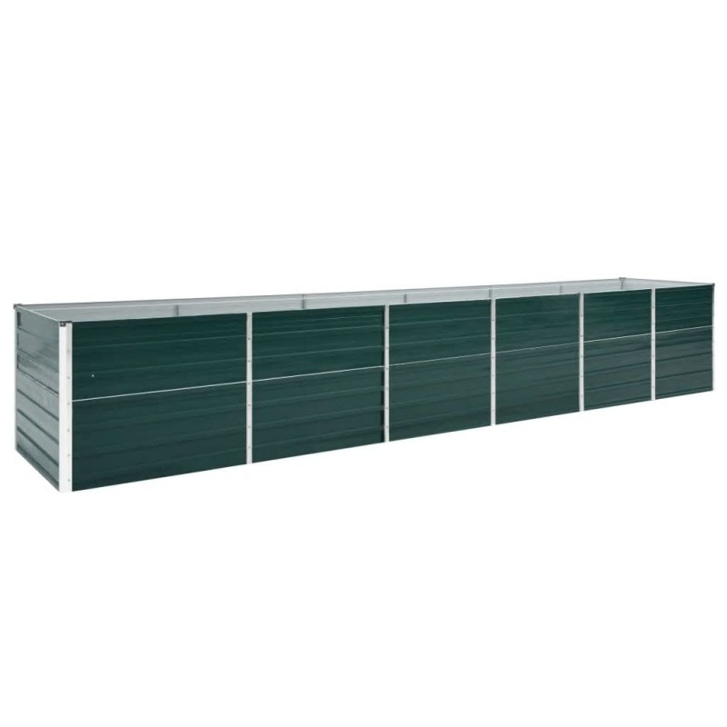 vidaXL Letto Rialzato da Giardino Acciaio Zincato 480x80x77 cm Verde vidaXL Letto Rialzato da Giardino Acciaio Zincato 480x80x77 cm Verde