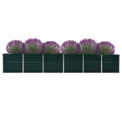 vidaXL Letto Rialzato da Giardino Acciaio Zincato 480x80x77 cm Verde