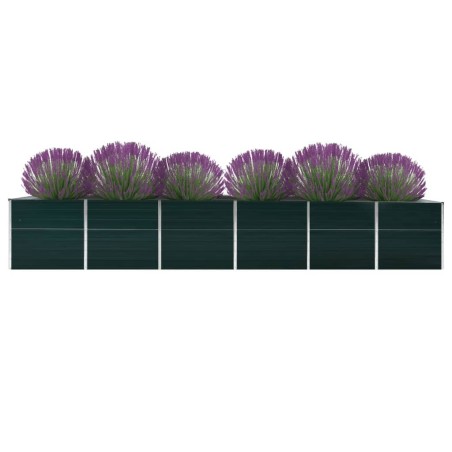 vidaXL Letto Rialzato da Giardino Acciaio Zincato 480x80x77 cm Verde