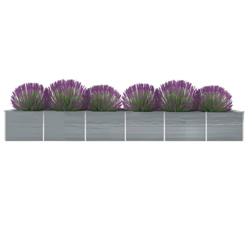 vidaXL Letto Rialzato Giardino in Acciaio Zincato 600x80x77 cm Grigio vidaXL Letto Rialzato Giardino in Acciaio Zincato 600x80x77 cm Grigio