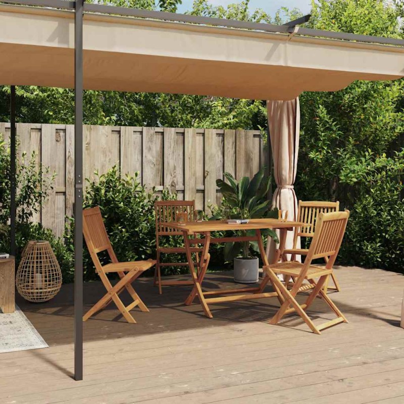 vidaXL Gazebo con Tende 3x6 cm Crema in Acciaio