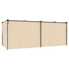 vidaXL Gazebo con Tende 3x6 cm Crema in Acciaio