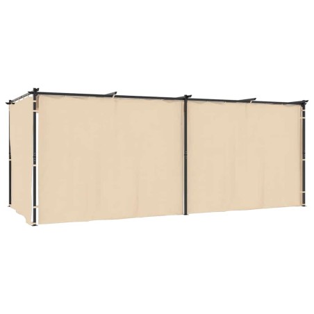 vidaXL Gazebo con Tende 3x6 cm Crema in Acciaio