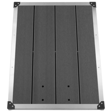 vidaXL Piatto Doccia da Esterni in WPC e Acciaio Inox 80x62 cm Grigio
