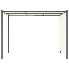vidaXL Pergola con Tetto Regolabile Bianco Crema 3x3 m in Acciaio 