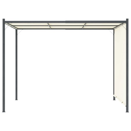 vidaXL Pergola con Tetto Regolabile Bianco Crema 3x3 m in Acciaio 
