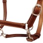Cavezza testiera cuoio naturale regolabile per stalla marrone cavallo Cavezza testiera cuoio naturale regolabile per stalla marrone cavallo