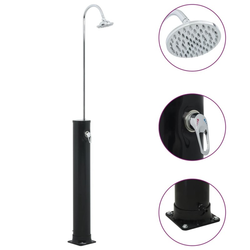 vidaXL Doccia ad Energia Solare Nera 214 cm 20 L vidaXL Doccia ad Energia Solare Nera 214 cm 20 L