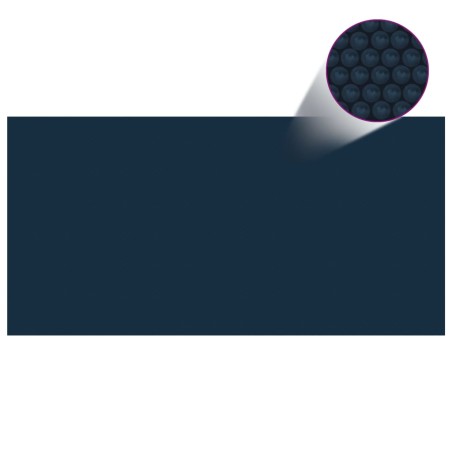 vidaXL Pellicola Galleggiante Solare PE Piscina 488x244 cm Nero e Blu