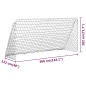 vidaXL Porta da Calcio con Rete Bianca 366x122x182 cm in Acciaio vidaXL Porta da Calcio con Rete Bianca 366x122x182 cm in Acciaio