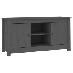 Mobile Porta TV Grigio 103x36,5x52 cm in Legno Massello di Pino
