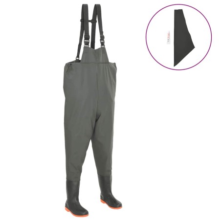 vidaXL Pantaloni Impermeabili con Stivali Verdi Taglia 44