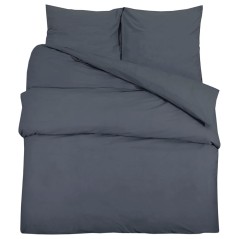 vidaXL Set Copripiumino Antracite 140x200 cm in Microfibra Leggera