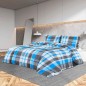 vidaXL Set Copripiumino Blu e Grigio 200x220 cm in Cotone vidaXL Set Copripiumino Blu e Grigio 200x220 cm in Cotone