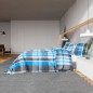 vidaXL Set Copripiumino Blu e Grigio 200x220 cm in Cotone vidaXL Set Copripiumino Blu e Grigio 200x220 cm in Cotone