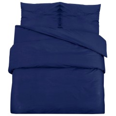 vidaXL Set Copripiumino Blu Marino 260x240 cm in Cotone