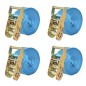 vidaXL Cinghie d'Ancoraggio 4 pz a Cricchetto 2 T 6mx38mm Blu vidaXL Cinghie d'Ancoraggio 4 pz a Cricchetto 2 T 6mx38mm Blu