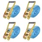 vidaXL Cinghie d'Ancoraggio 4 pz a Cricchetto 4 T 8mx50mm Blu vidaXL Cinghie d'Ancoraggio 4 pz a Cricchetto 4 T 8mx50mm Blu