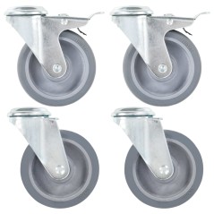 vidaXL Ruote Girevoli con Foro per Bulloni 4 pz 100 mm