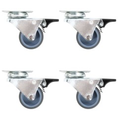 vidaXL Ruote Girevoli Gemellate con Doppio Freno 4 pz 50 mm