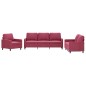 vidaXL Set di Divani 3 pz con Cuscini Rosso Vino in Velluto vidaXL Set di Divani 3 pz con Cuscini Rosso Vino in Velluto
