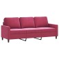 vidaXL Set di Divani 3 pz con Cuscini Rosso Vino in Velluto vidaXL Set di Divani 3 pz con Cuscini Rosso Vino in Velluto