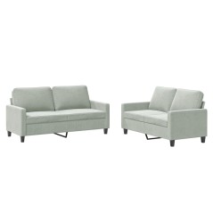 vidaXL Set di Divani 2 pz con Cuscini Grigio Chiaro in Velluto