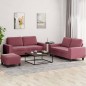 vidaXL Set di Divani 3 pz Rosso Vino in Tessuto vidaXL Set di Divani 3 pz Rosso Vino in Tessuto