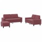 vidaXL Set di Divani 3 pz Rosso Vino in Tessuto vidaXL Set di Divani 3 pz Rosso Vino in Tessuto
