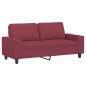 vidaXL Set di Divani 3 pz Rosso Vino in Tessuto vidaXL Set di Divani 3 pz Rosso Vino in Tessuto
