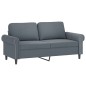 vidaXL Set di Divani 3 pz con Cuscini Grigio Scuro in Velluto vidaXL Set di Divani 3 pz con Cuscini Grigio Scuro in Velluto