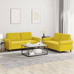 vidaXL Set di Divani 2 pz con Cuscini giallo in Velluto